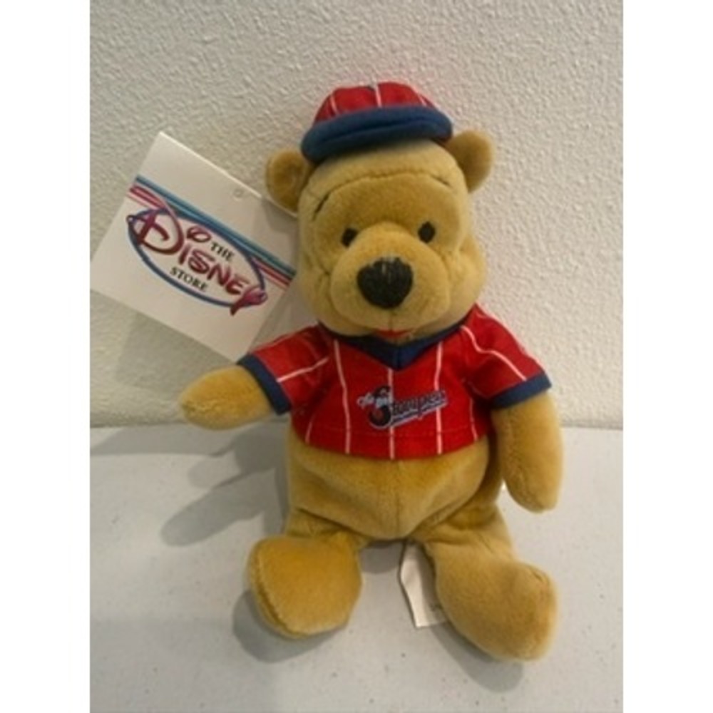 Disney Store Winnie the Pooh Baseball Plush Mini Bean Bag 8 Inch NWT